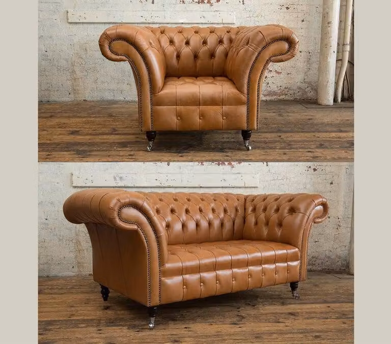 2+1 Sofagarnitur Chesterfield Sofa Couchen Polster Set Garnituren