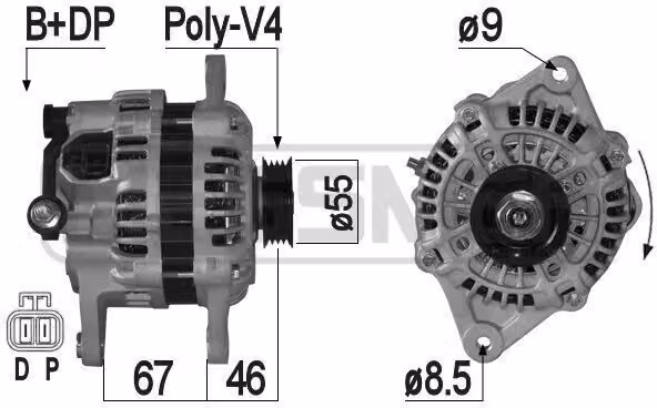 ERA 209310A Alternatore 80 A 14 V per MAZDA MX-5 II (NB) 323 F VI (BJ) PREMACY (CP) 626 V Hatchback (GF) 626 V (GF) FAMILIA VI (BJ)