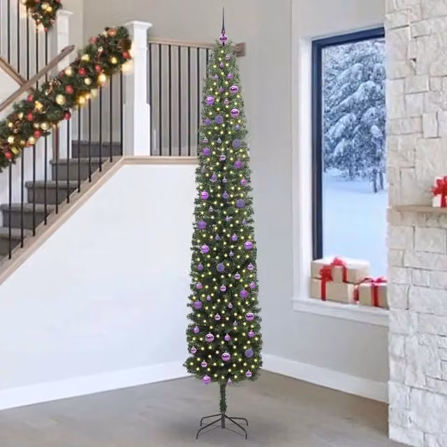 Albero di Natale artificiale moderno vidaXL verde con 300 LED luce bianca calda – 1