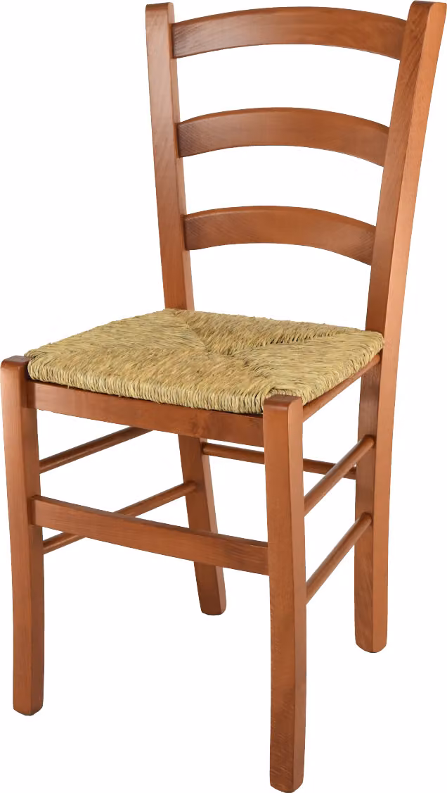 t m c s Tommychairs - Sedia VENICE per cucina e sala da pranzo, robusta struttura in legno di faggio laccato color ciliegio e sedile in paglia