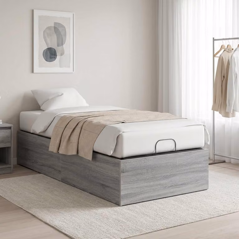 vidaXL Giroletto per rete letto regolabile Sonoma grigio L 80 x P 200 cm