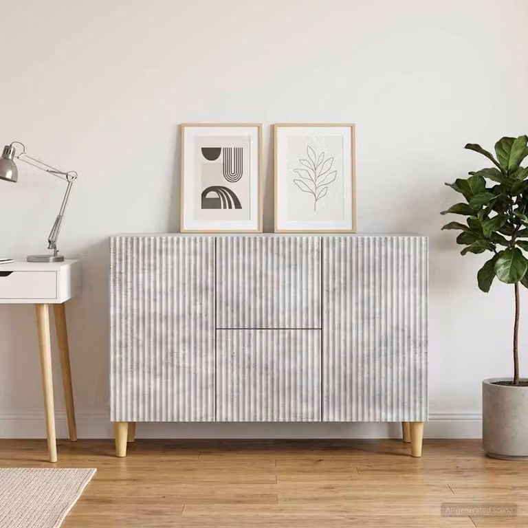 Credenza moderna vidaXL in legno ingegnerizzato grigio, L 89 x P 34,5 x H 60 cm