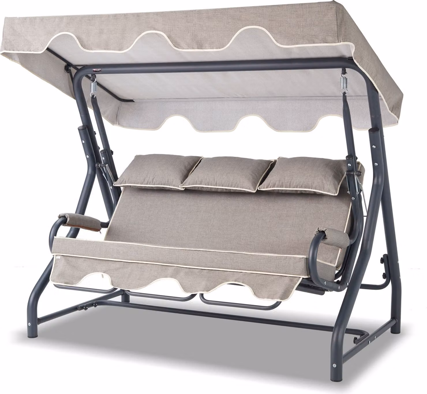 Skye Decor, Salvia - Antracite, Grigio, Altalene da giardino, Altalena tripla da giardino, Antracite, Metallo, 200 x 165 x 110 cm