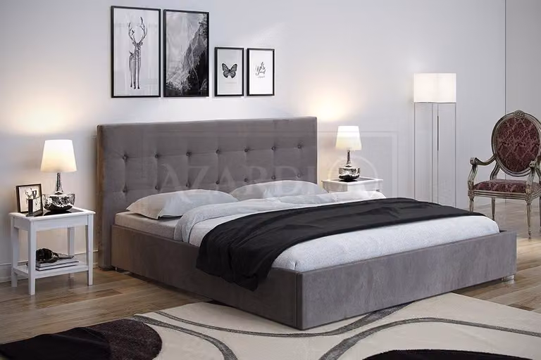 Doppelbett Textilbett Betten Designer Bett Leder Polster Schlafzimmer Ehe