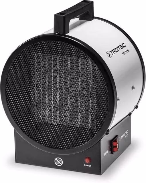 Termoventilatore in ceramica da parete bianco con termostato e regolazione della temperatura