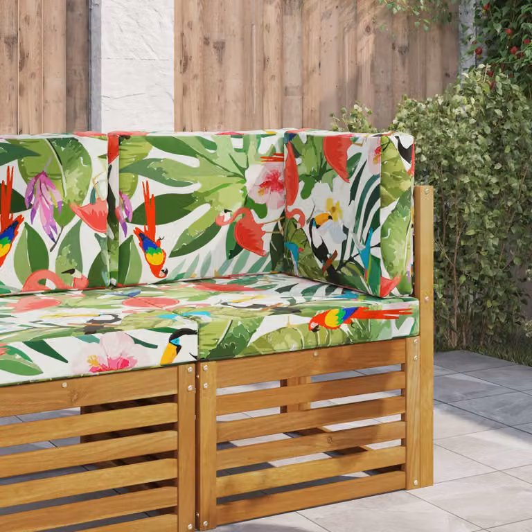 Cuscino da divano per esterni vidaXL con motivo floreale multicolore in poliestere, L 60 cm x P 60 cm x H 60 cm