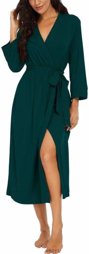 Vestaglia leggera verde scuro XXL