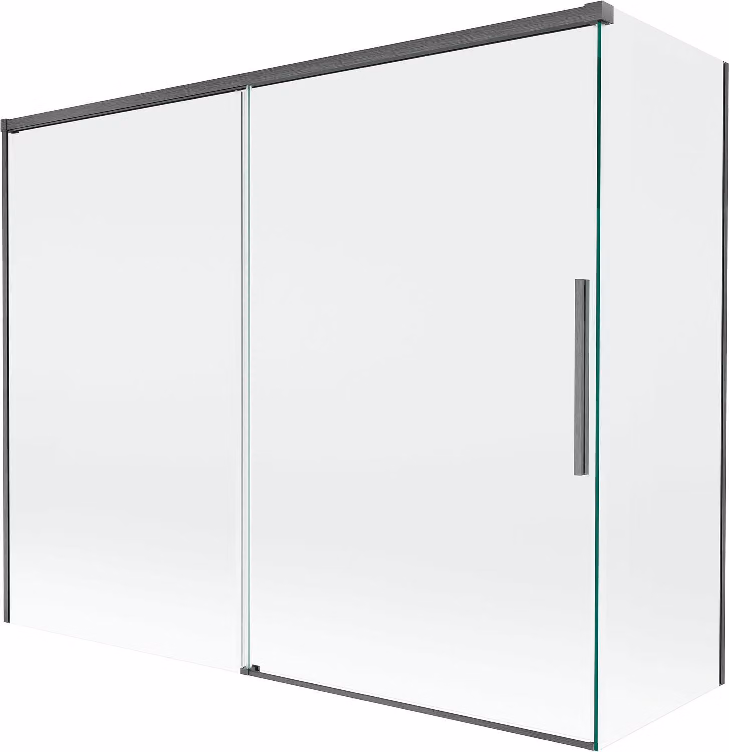 Mexen Rox paravento per doccia scorrevole a 2 ante 190 + 90 x 150 cm, trasparente, grigio canna di fucile spazzolato