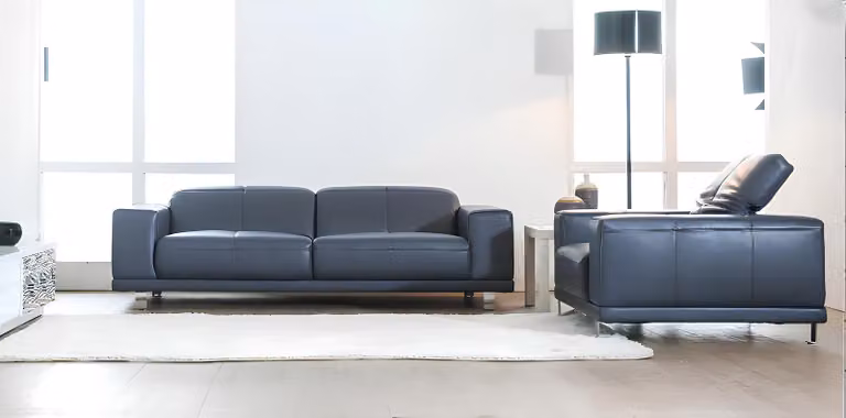 Luxus Designer Sitz Garnitur Sofa Couch Polster Set Leder 2+1 Couchen Sofas