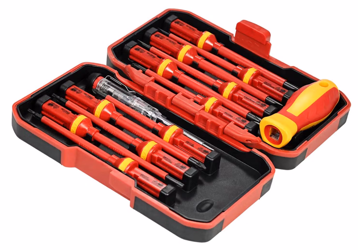 Kit di utensili per elettricisti, isolati, con punte magnetiche, come da immagine