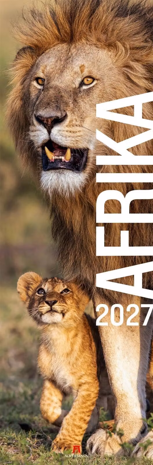 Calendario verticale 2027 - Formato panoramico con immagini di animali e paesaggi