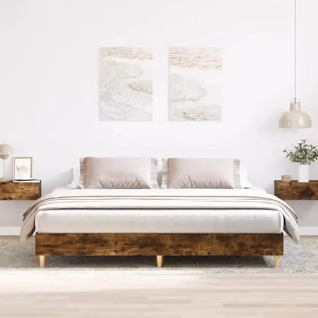 Giroletto senza materasso vidaXL in legno e materiali compositi colore marrone L/P: 200 x 200 cm