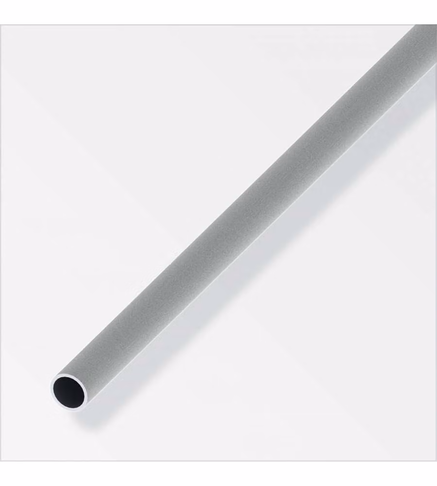 Tubo Tondo Alluminio  12 Inox Spazzolato 1Metro