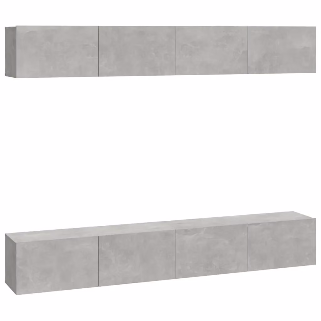 Set di 4 Mobili Porta TV a Parete vidaXL in MDF Grigio, L 100 x P 30 x H 30 cm – 2