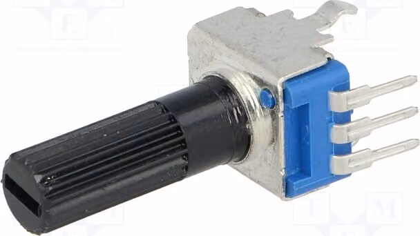 2 potenziometri: a montaggio su pannello, 100kΩ, 125mW, 1 giro, tolleranza 20%, 6mm, a carbone, modello R9011-1-100K