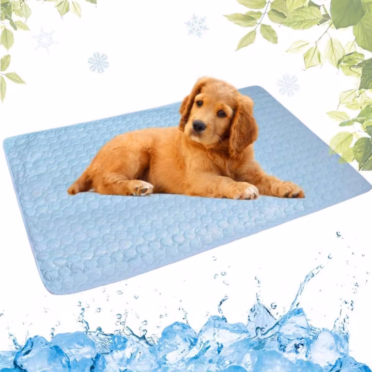 Tappetino refrigerante per cani, auto-raffreddante, non tossico, lavabile, azzurro chiaro, 40x50 cm