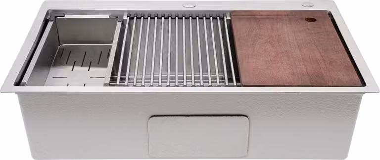 Lavello da cucina, acciaio inossidabile 304, design multifunzionale, colore argento
