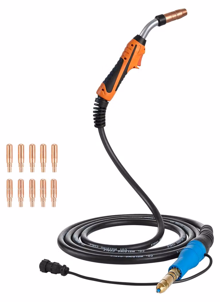 Torcia per saldatura MIG SucceBuy 250A con tubo flessibile da 4,57 m, pistola di saldatura con ugelli di ricambio da 0,8/0,9 mm, accessori di alta qualità per saldatrici a gas inerte, adatta per applicazioni in officina e industriali