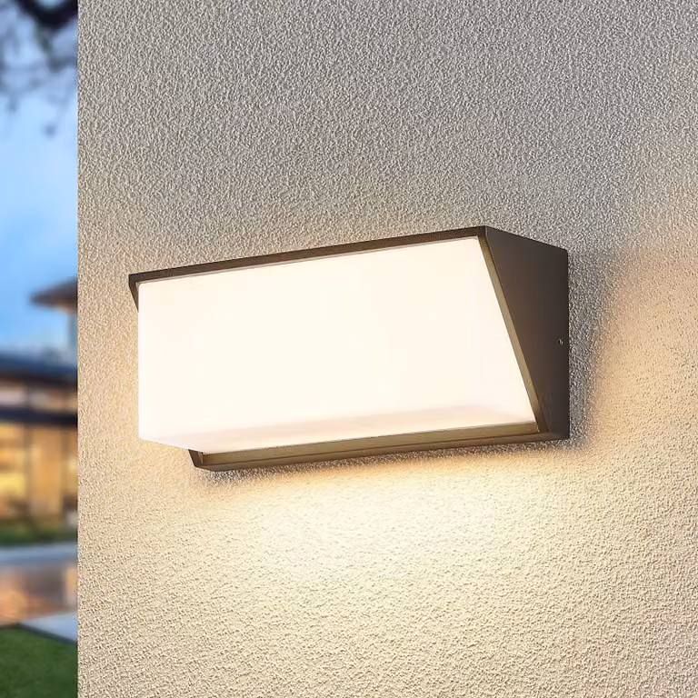 Applique da esterni a LED Malim Lindby, Nero, Alluminio, Moderno, Applique LED da esterni