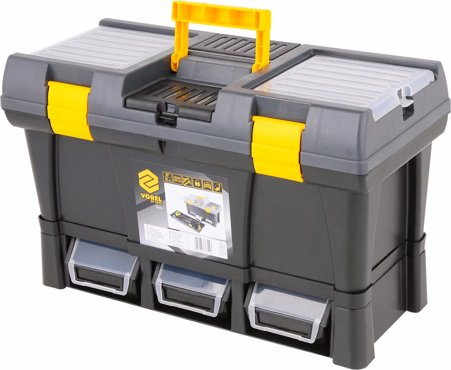 Cassetta portautensili, valigetta portautensili in plastica 20“ 525x256x325 mm