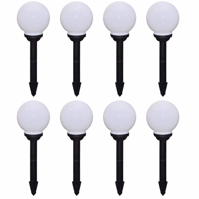 The Living Store Luci da sentiero 8 pz. LED 15 cm con picchetto a terra