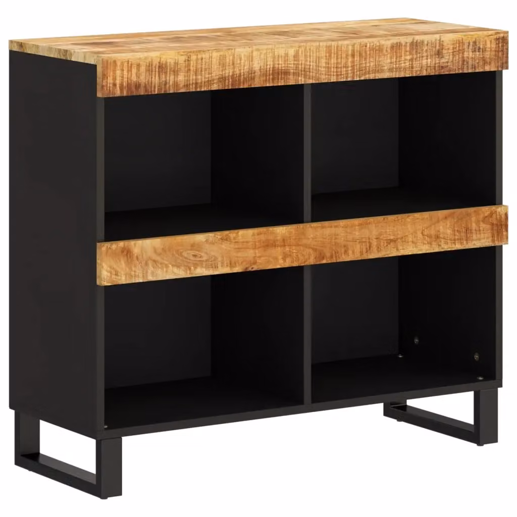 Credenza in legno di mango e metallo stile industriale vidaXL, marrone, L: 85 cm, P: 33 cm, H: 75 cm – 2