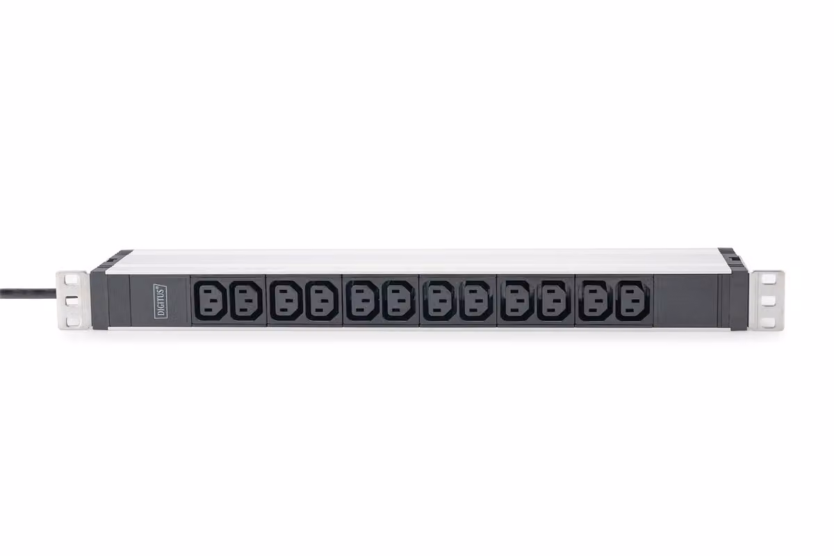 DIGITUS DN-95426 - Presa multipla 19" - 12 prese C13-1U - 230VAC 50/60Hz - 10A - 2300W - Per armadi di rete e server da 19