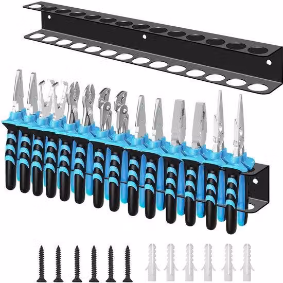 Set portautensili, 2 pezzi, cassetta portautensili a montaggio rapido, organizzazione degli utensili salvaspazio, organizer da garage per utensili, 40 cm