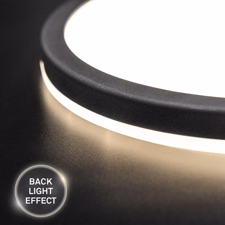 Pannello a LED per soffitto, colore nero, 22 Watt, 3000lm, 2700 – 6500K, dimmerabile – Briloner