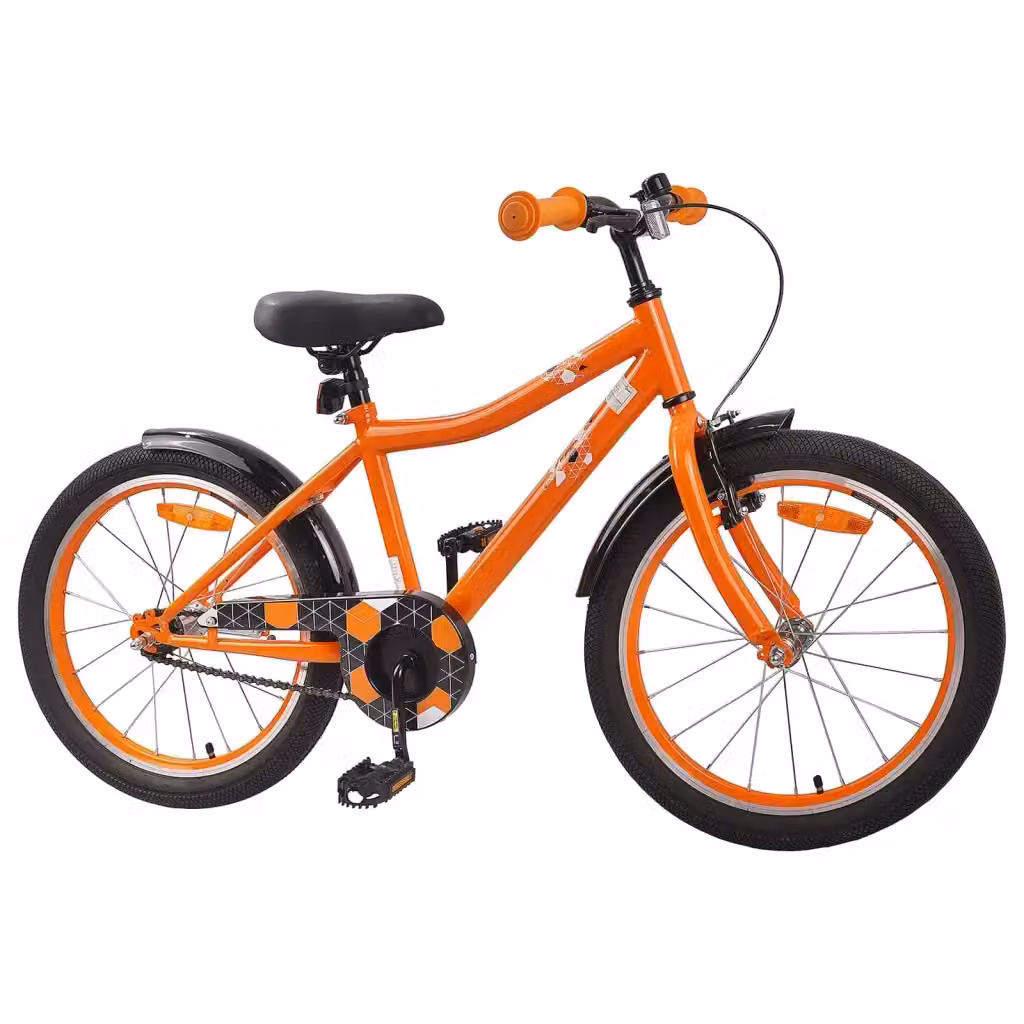 Bicicletta per bambini vidaXL da 20 pollici arancione in metallo e gomma – 2
