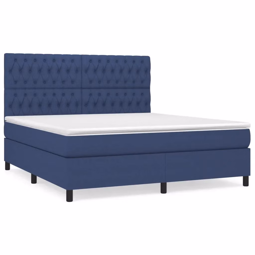 Letto Ibrido con Giroletto a Molle e Materasso vidaXL, Blu e Bianco, L/P: 180 x 200 cm – 2