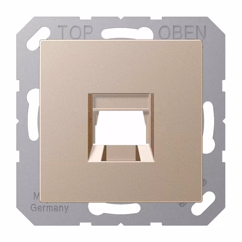 Coperchio Jung (a scatto) per prese jack modulari a 1 canale, EMT, AMP, MTRJ, termoplastica verniciata, serie A, color champagne A1569-15WECH