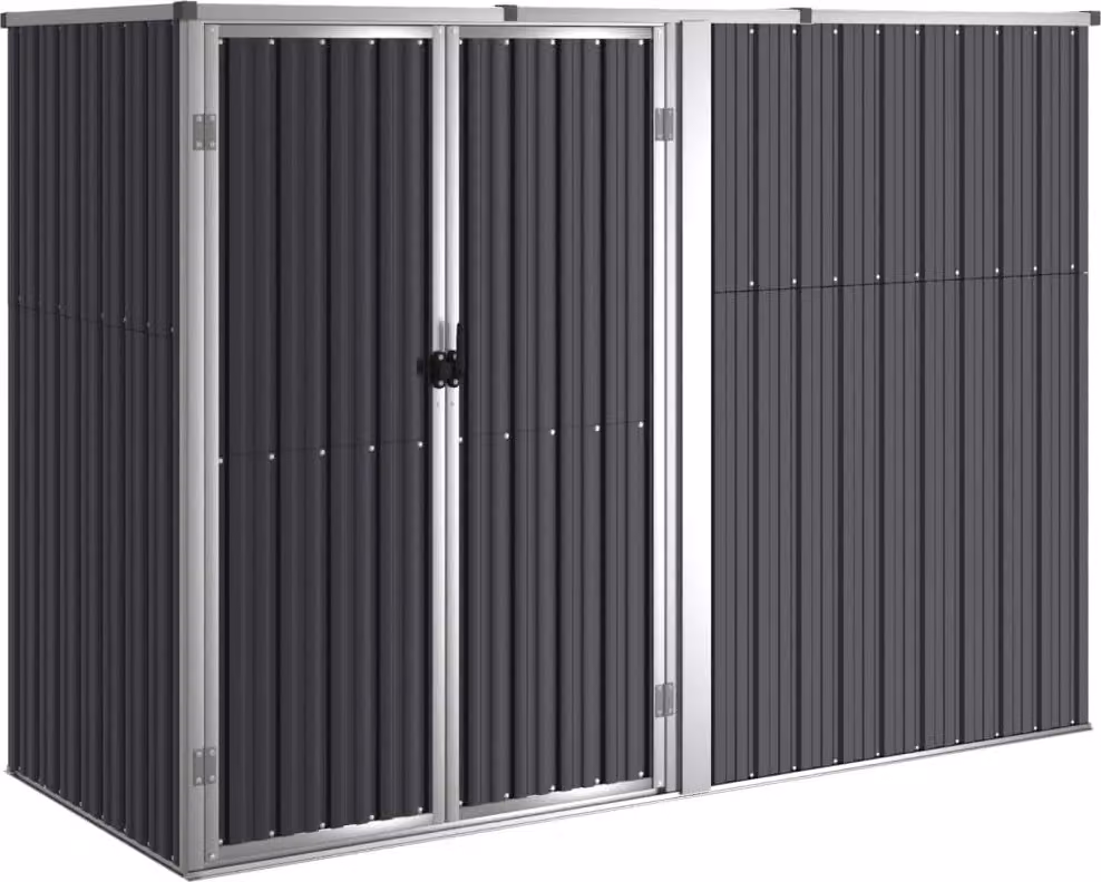 Capanno per Attrezzi Antracite 225x89x161 cm Acciaio Zincato