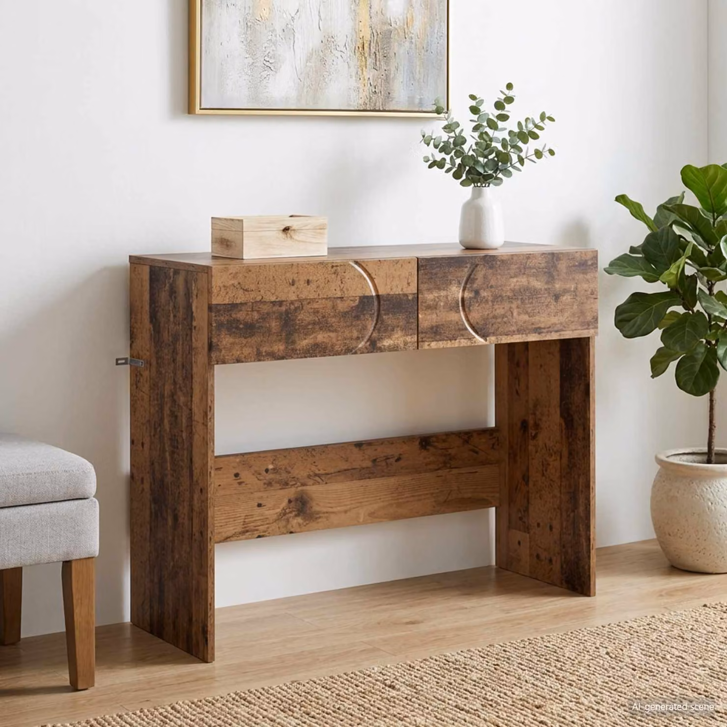 Consolle moderna vidaXL in legno e composito color marrone L 96,5 x P 38 x H 75 cm