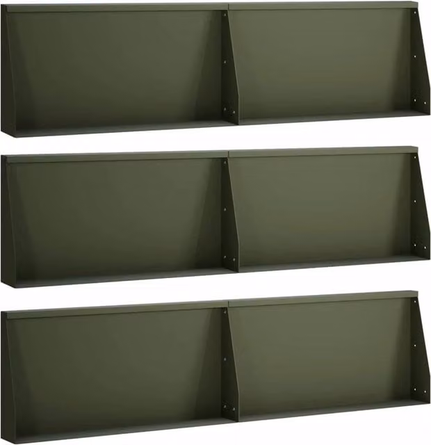 Muro di contenimento 6 pz 80 x 12 x 40 cm Acciaio Verde Oliva 3449187