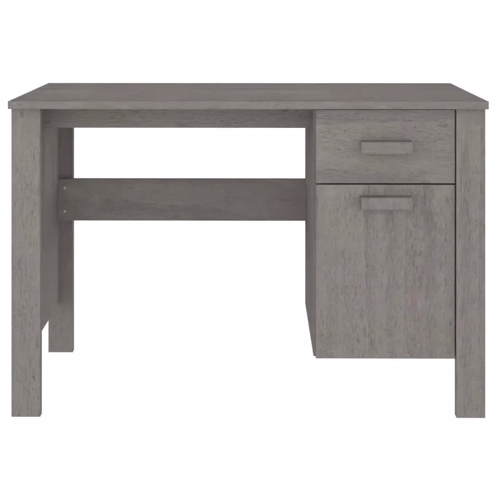 Scrivania HAMAR moderna in legno massello di pino e MDF grigia per ufficio e studio L: 113 cm, P: 50 cm, H: 75 cm – 2