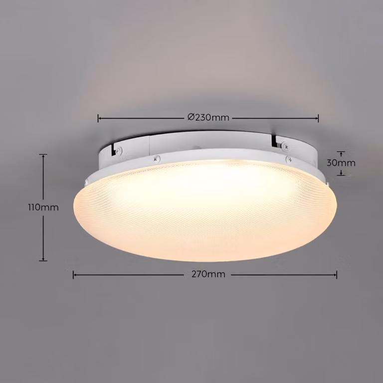 Trio Lighting Plafoniera soffitto Ozera, dimmerabile, Bianco / Opale, Soggiorno / Sala da pranzo, Plastica, Moderno, Plafoniera