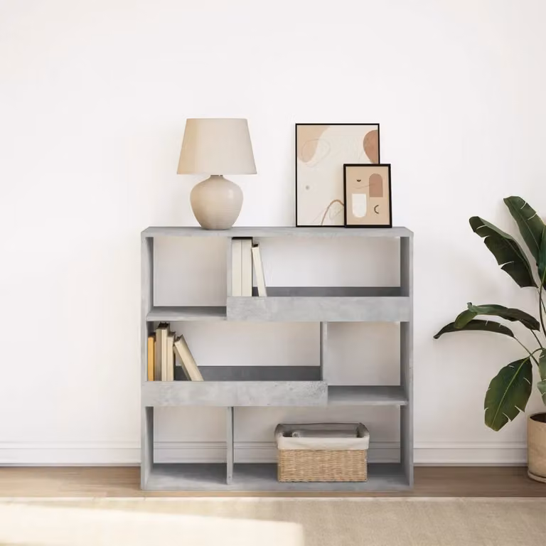 Libreria/Divisorio vidaXL Grigio Cemento L: 100 cm, P: 33 cm, H: 94,5 cm
