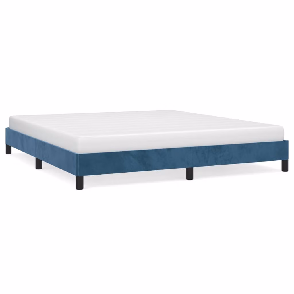 Giroletto senza Materasso Blu Scuro 180x200 cm in Velluto