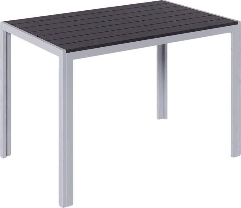 Tavolo da giardino in alluminio Tavien – Rettangolare – 110x70x73 cm – Tavolo da pranzo da esterno per terrazza e giardino – Piano in WPC con doghe in metallo