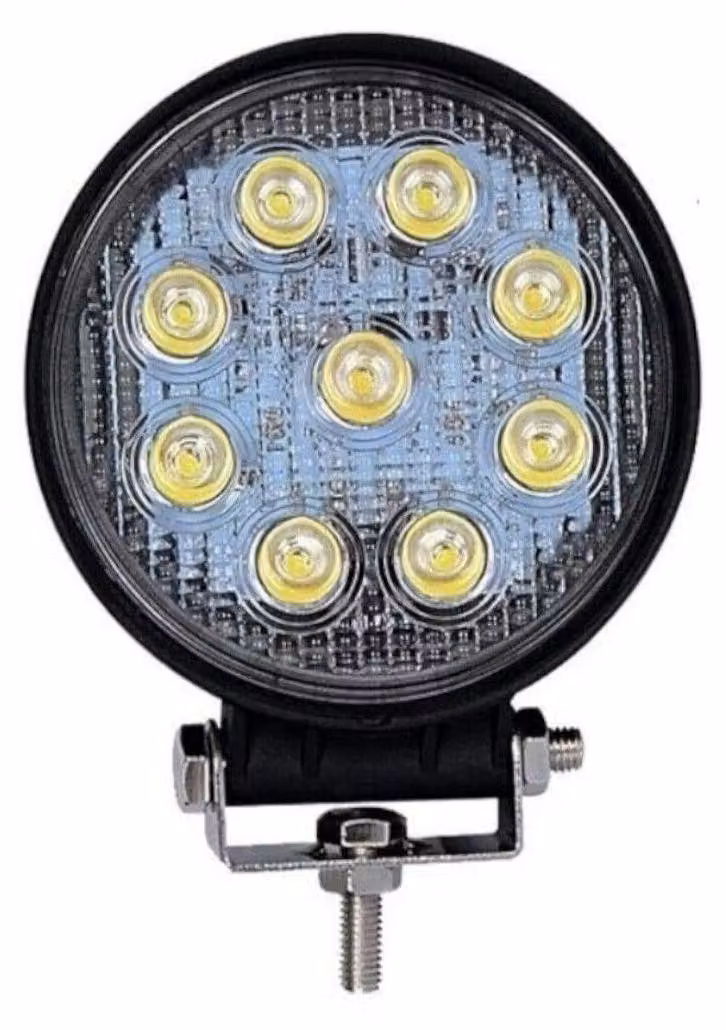 Faretto LED rotondo da 27 W / proiettore, lampada alogena, con luce diffusa, 12 V/24 V, modello slim