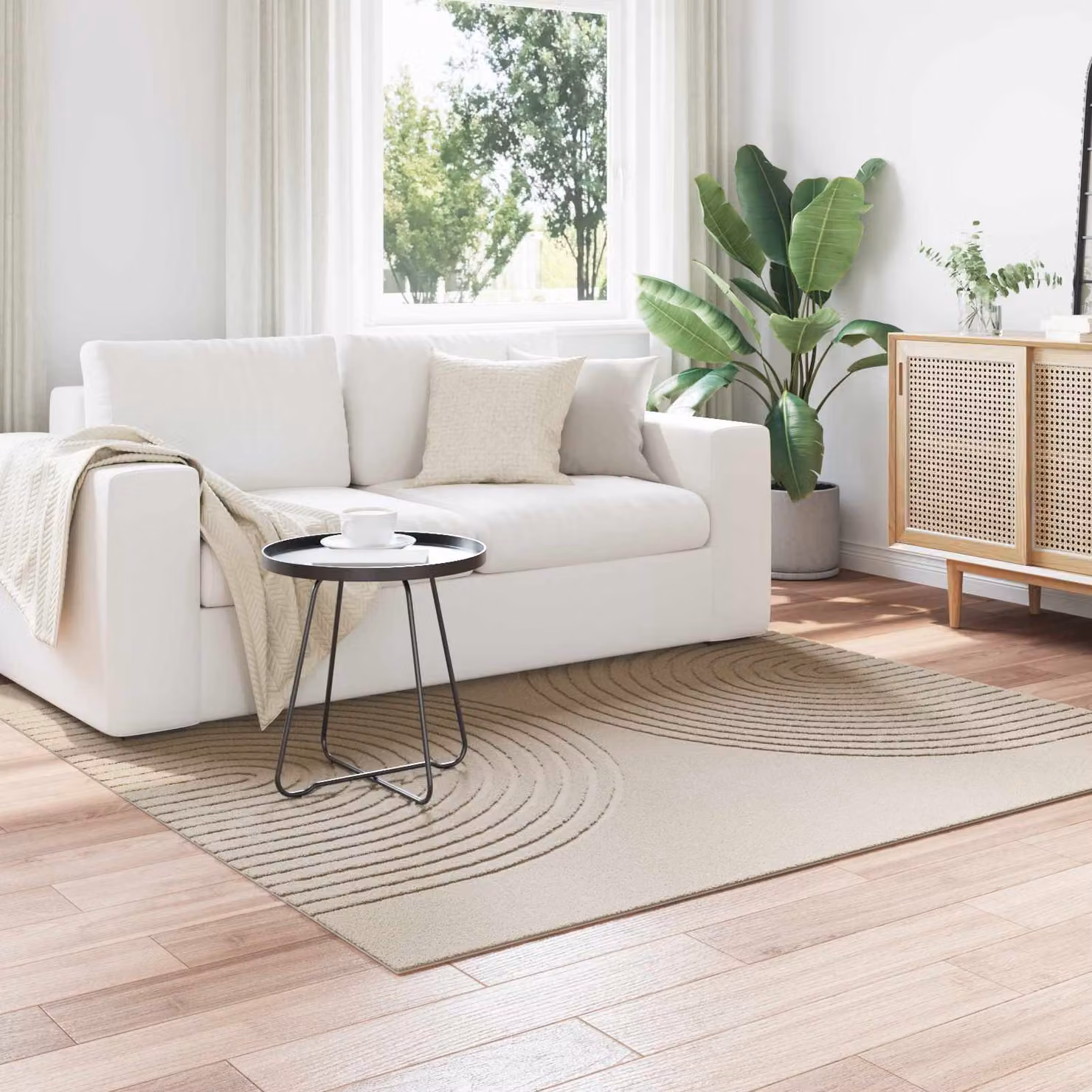 Tappeto per interni vidaXL GALATI Beige 200 x 200 cm in Poliestere