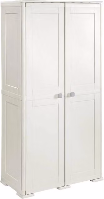 Armadio Tontarelli a 2 Ante con 2 Ripiani, Colore Panna/Beige, L: 79 cm, P: 43 cm, H: 164 cm – 1