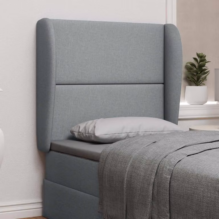vidaXL Testata del letto con orecchie in tessuto grigio chiaro L 80 x P 23 x H 6 cm