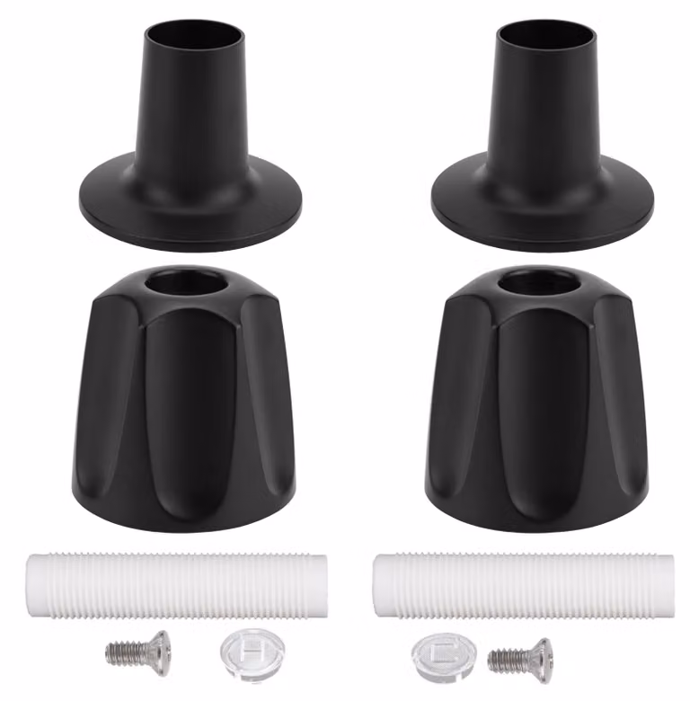 2 pezzi, set di sostituzione per soffioni doccia, colore nero opaco