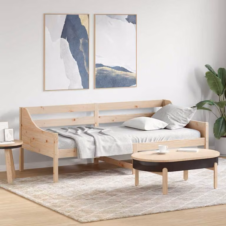 vidaXL Dormeuse in legno massello di pino color marrone, L 200 x L 80 cm