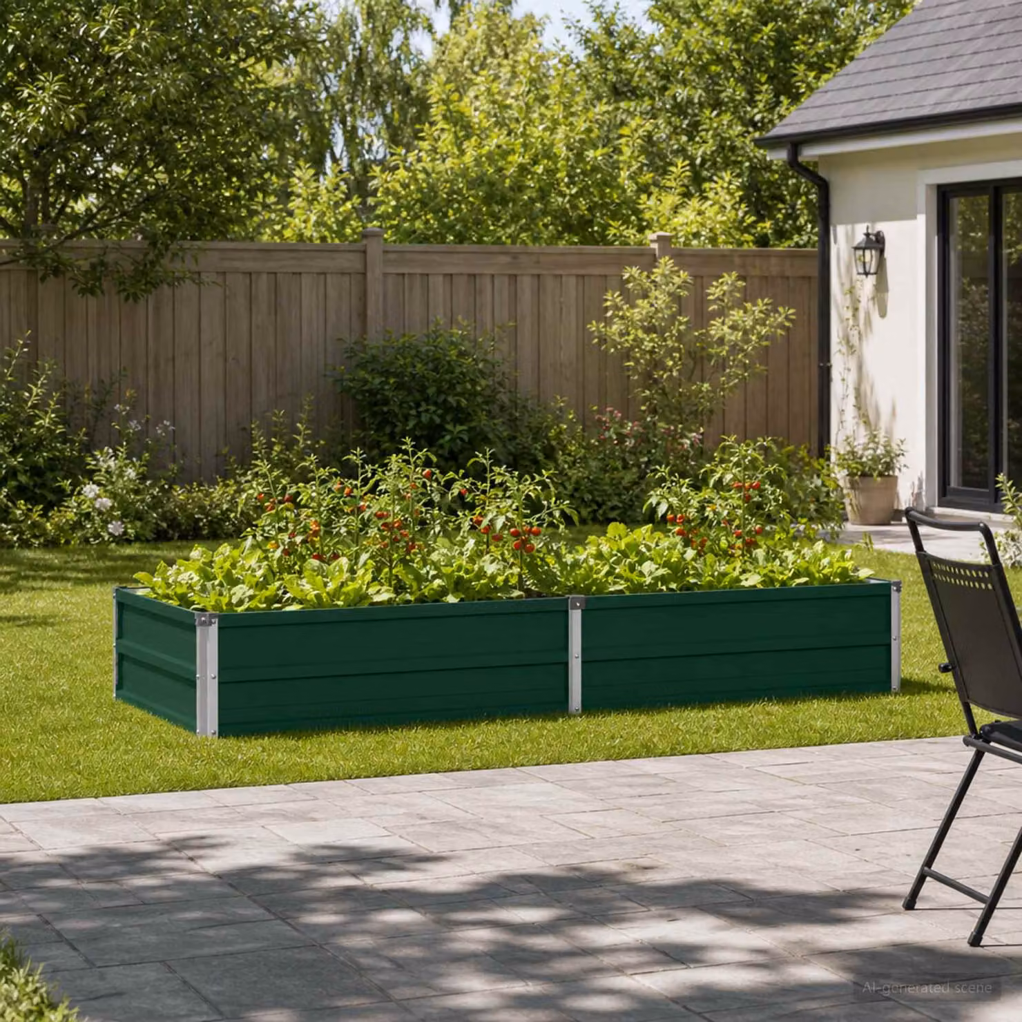 Letto rialzato da giardino vidaXL in metallo verde L: 160 cm, P: 80 cm, H: 24 cm