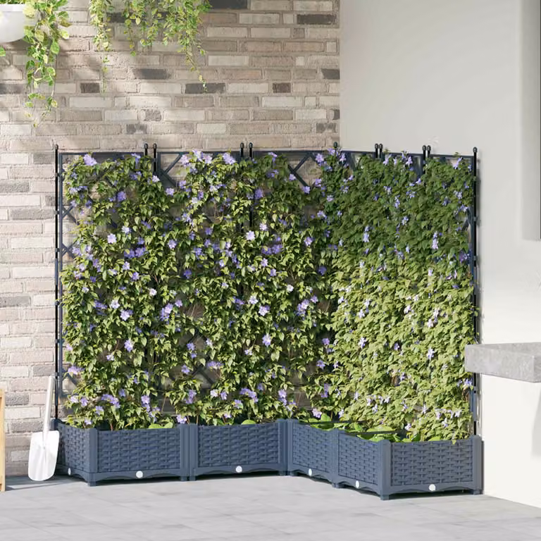 Set di 5 vasi da giardino vidaXL in plastica grigi L/P/H: 120 x 120 x 125,5 cm