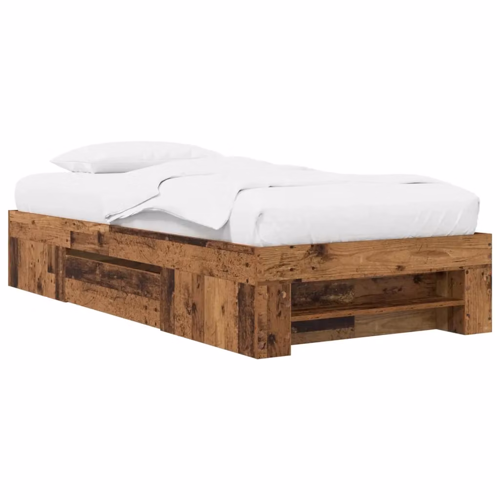 Letto con contenitore vidaXL in legno color marrone L/P/H: 200 x 80 x 83 cm – 2