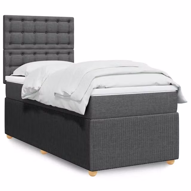 Letto Ibrido con Giroletto a Molle e Materasso vidaXL, Grigio e Bianco, L/P/H: 90 x 200 x 150,5 cm